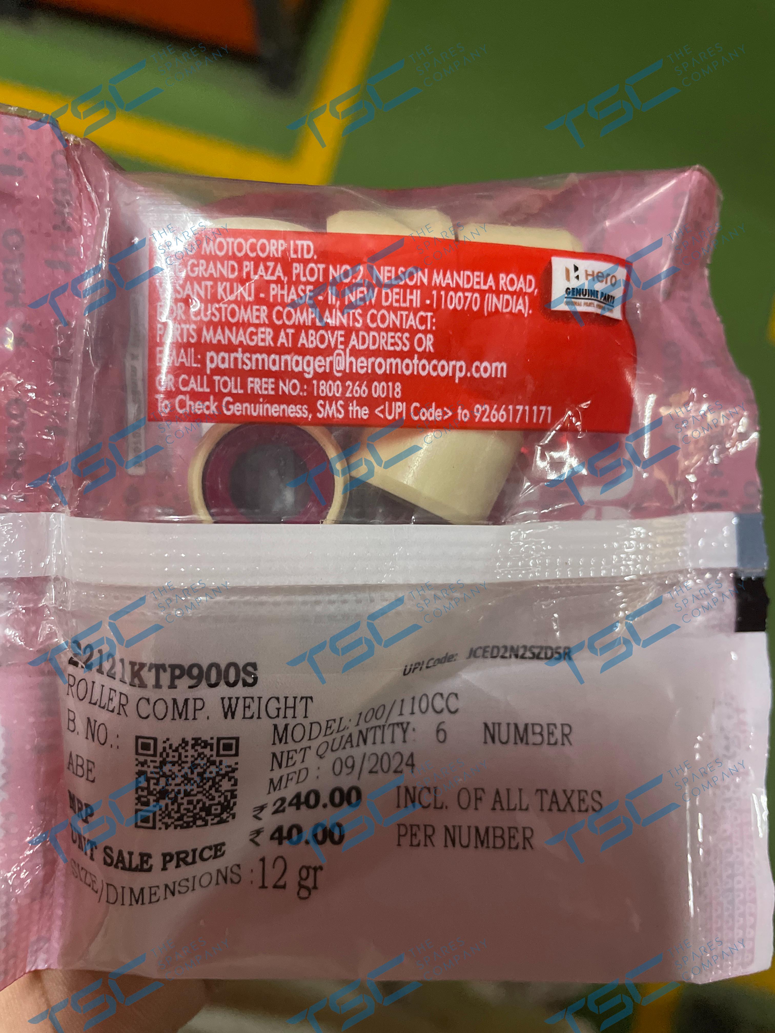 HERO GENUINE-ROLLER, WEIGHT 12GR(22121KTP900S) – The Spares