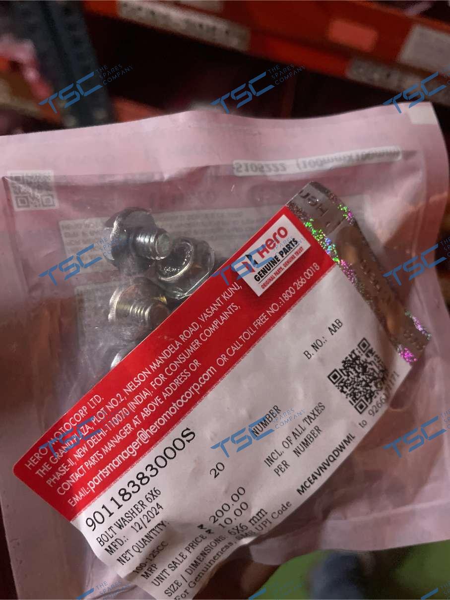 HERO GENUINE-BOLT, WASHER, 6 X6(90118383000S) – The Spares Company