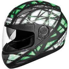 Studds helmet FULL- FACE SHIFTER D6 DÉCOR MATT BLACK N3 GREEN Size-580 Size-L