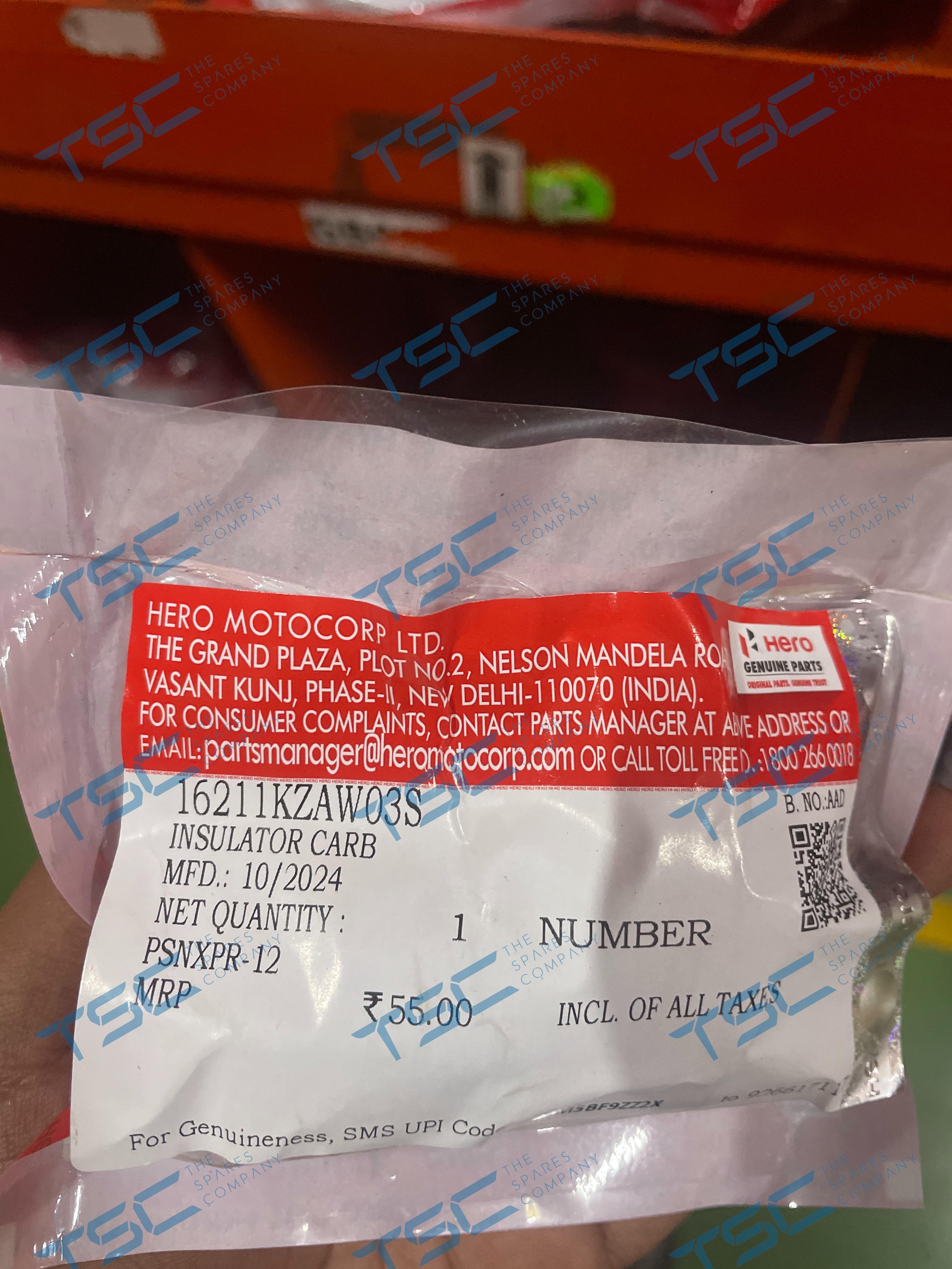 HERO GENUINE-INSULATOR CARB(16211KZAW03S) – The Spares Company
