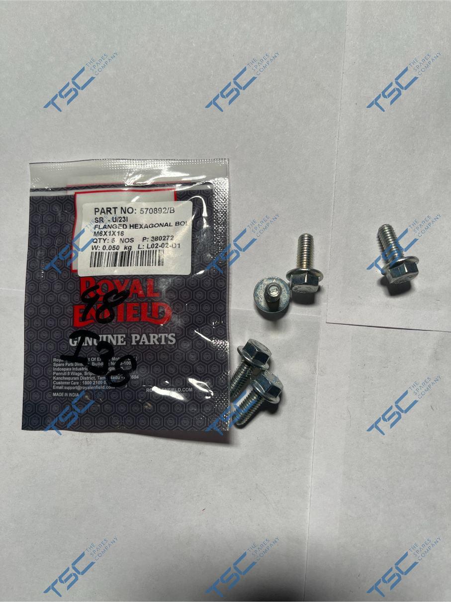 FLANGED HEXAGONAL BOLT M6X1X16