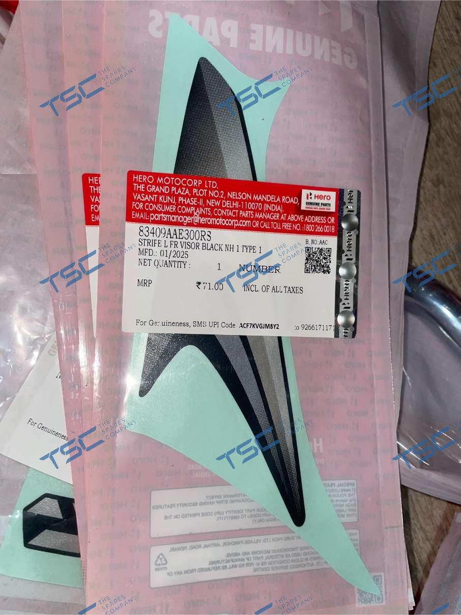 STRIPE L FR VISOR BLACK NH 1 TYPE 1